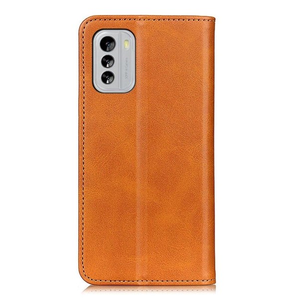 Lompakko-style Aitoa Nahkaa Läppäkotelo For Nokia G60 - Ruskea Brown