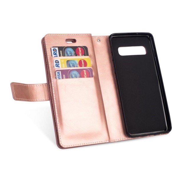 Samsung Galaxy S10 Plus multi-slot plånboksfodral i läder - rosa Rosa