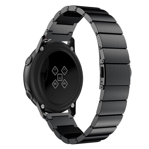 20mm Samsung Galaxy Watch Active rustfrit stål Urrem - Sort Black