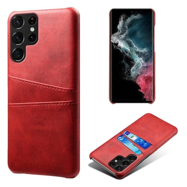 Dual Card Suojakotelo Samsung Galaxy S23 Ultra - Punainen Red