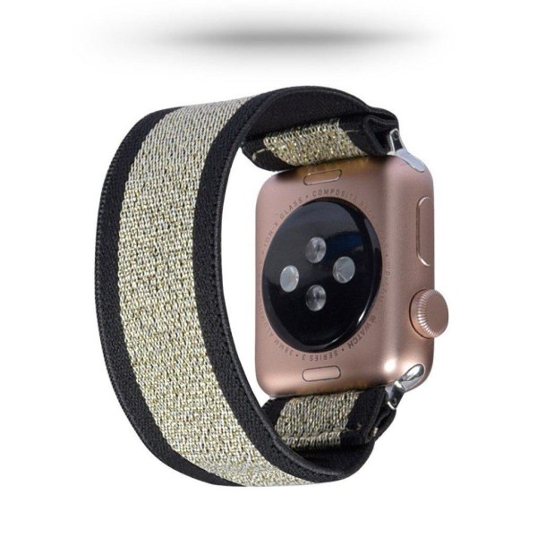 Apple Watch Series 5 / 4 44mm nylon watch band - Black / Gold Guld