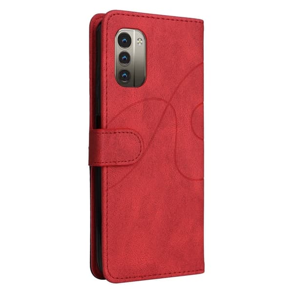 Teksturert læretui med stropp for Nokia G11 / Nokia G21 - Rød Red