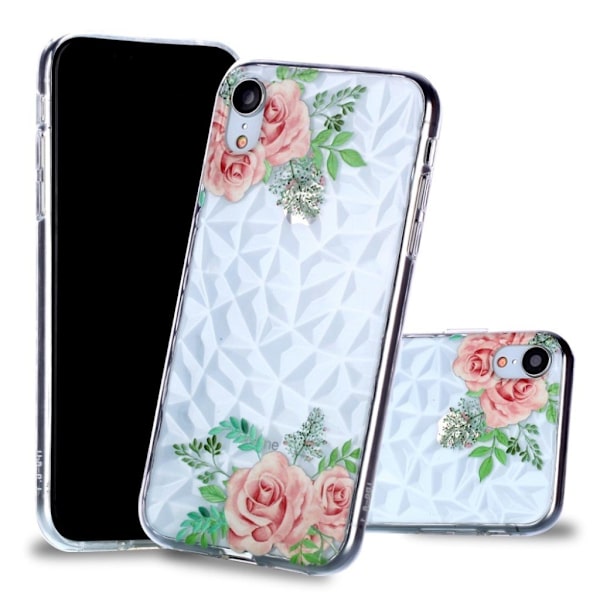 iPhone XR mobilskal silikon tryckmönster - Rosa blomma Rosa