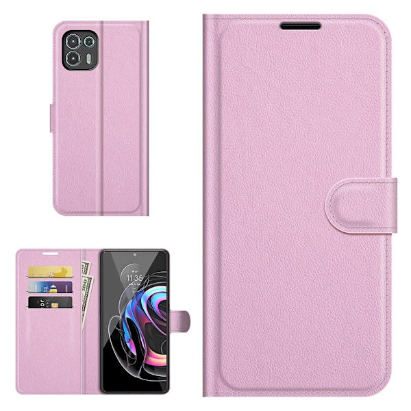 Classic Motorola Edge 20 Lite Flip Etui - Lyserød Pink