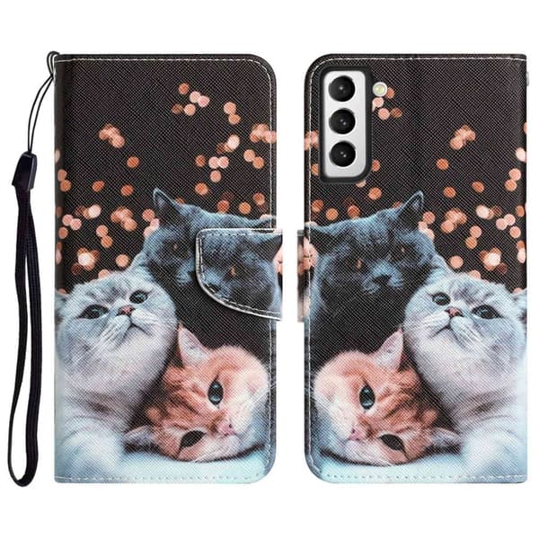 Wonderland Samsung Galaxy S22 Flippetui - Katt Multicolor