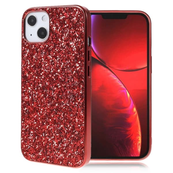 Glitter iPhone 13 Etui - Rød Red