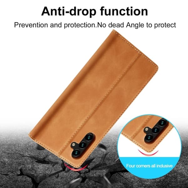 LC.IMEEKE Samsung Galaxy A13 5G flip etui - Brun Brown