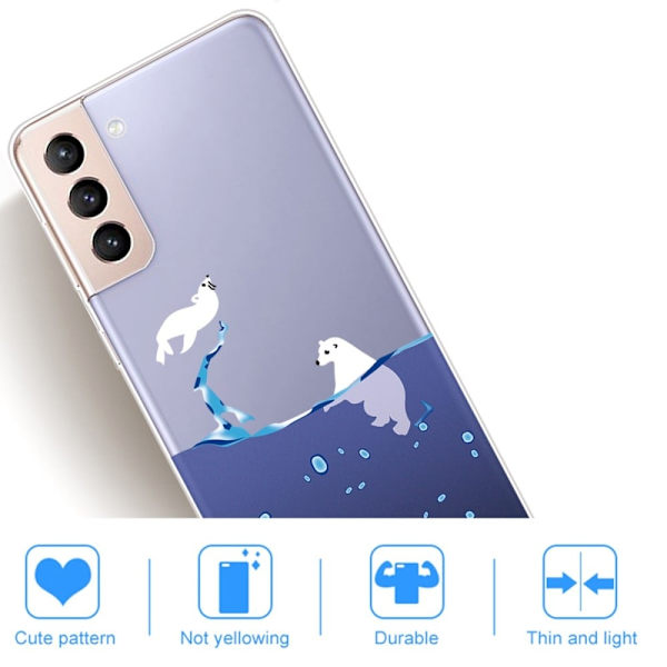 Deco Samsung Galaxy S22 Plus Etui - Polar Bjørner Blue