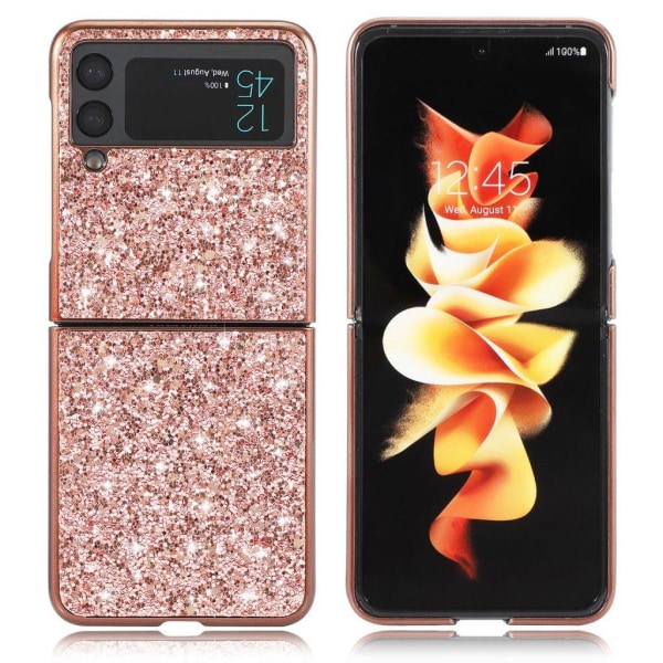 Glitter Samsung Galaxy Z Flip3 5G Etui - Rødguld Pink