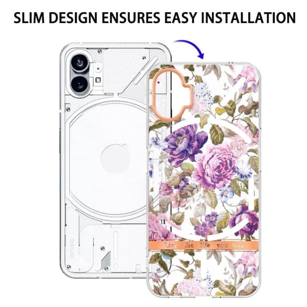 Super Slim og Holdbart Blødtcover til Nothing Phone (1) - Hc006 Lilla Pæon Purple