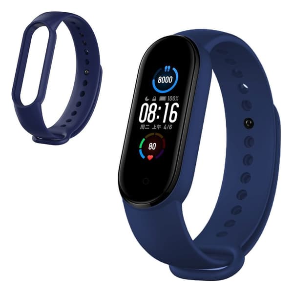 Xiaomi Mi Band 5 silikonklokkearmbånd - Blå Blue