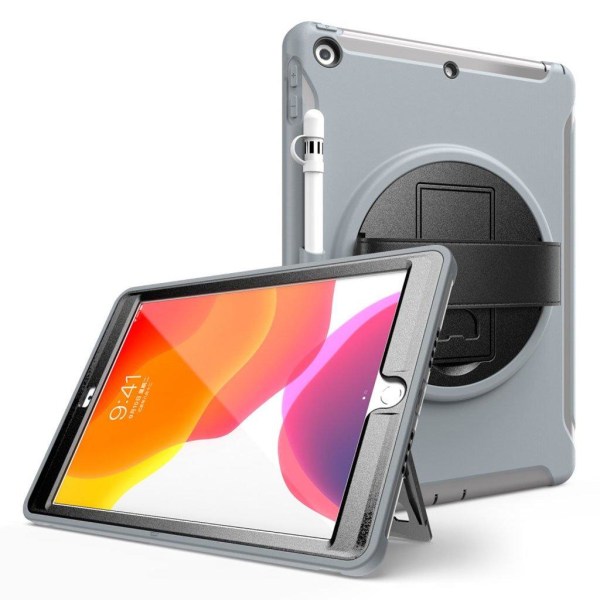 iPad 10.2 (2019) 360 swivel durable case - Grey Silver grey