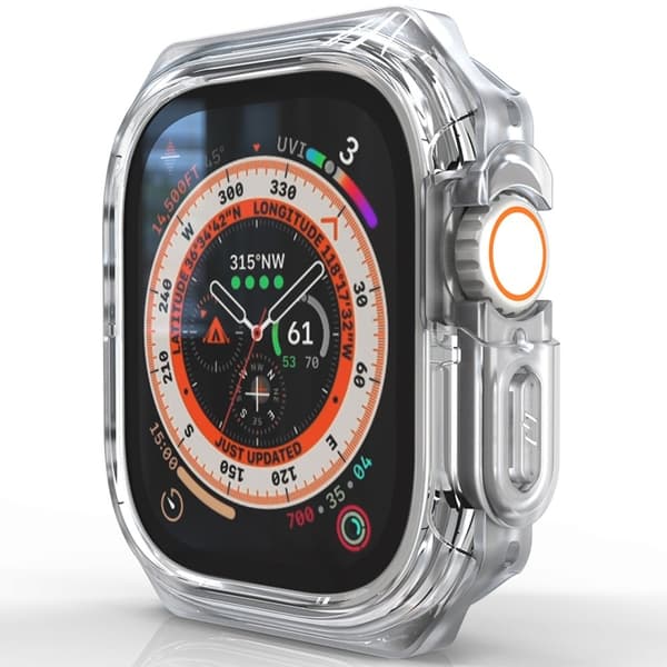 Apple Watch Series 7 / 8 / 9 41mm Watch Frame Case Bump Resistant + joustava Smartwatch Edge Protector - Läpinäkyvä Transparent