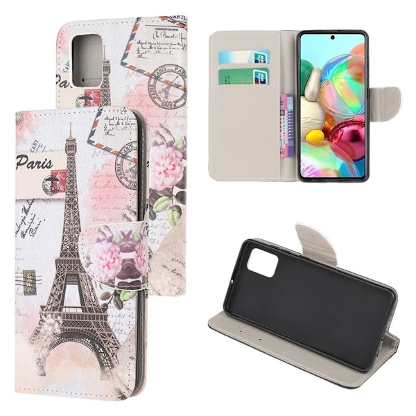 Wonderland Samsung Galaxy A71 etui – Eiffel Tårnet Multicolor