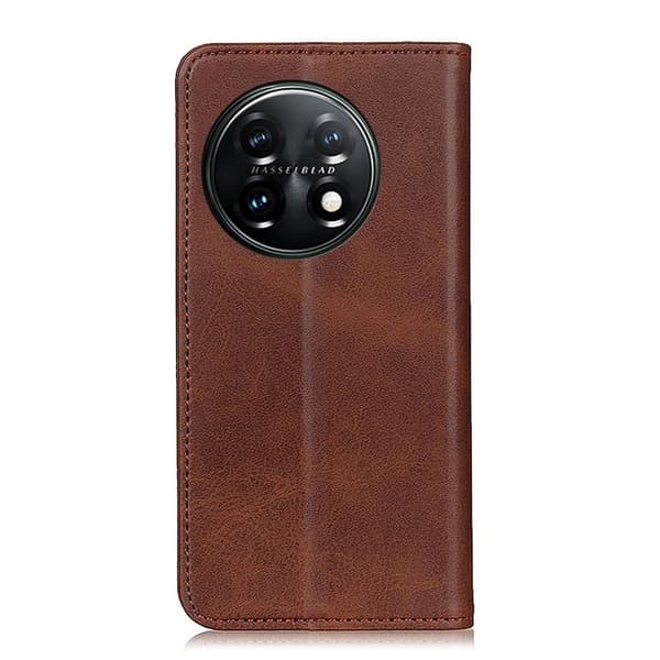 Flip Etui med Pung i Ekte Lær til OnePlus 11 - Kaffe Brown