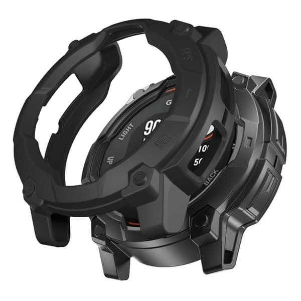 Garmin Instinct 3 Solar 45 mm fleksibel urkasse udhulet robust kofangerovertræk - Sort Black