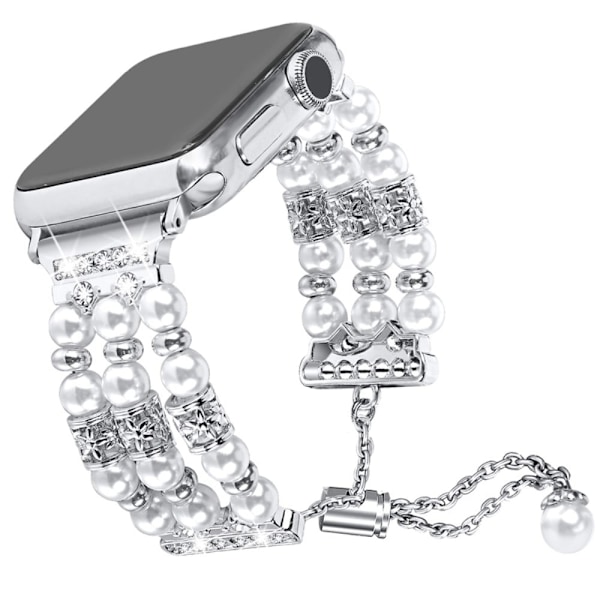 Apple Watch Series 8 (41 mm) klockarmband i pärlemorfärgad stil - Silver Silvergrå