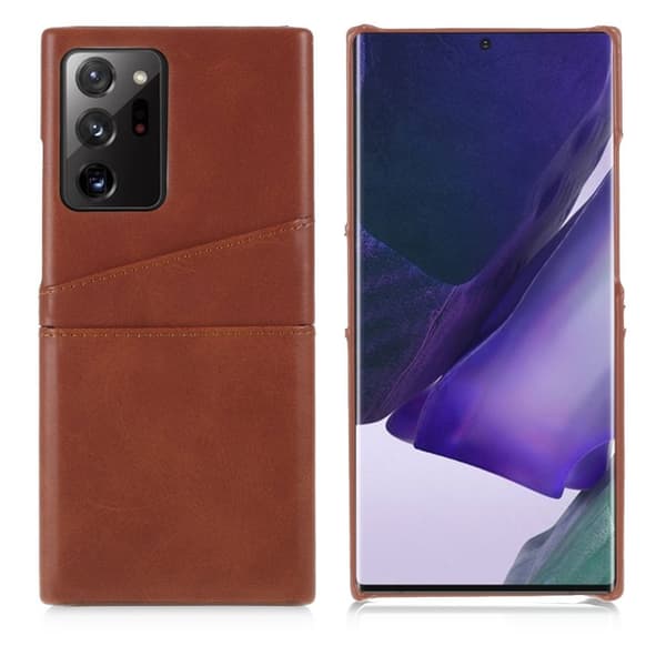 Dual Card Etui Samsung Galaxy Note 20 Ultra - Mørkebrun Brown