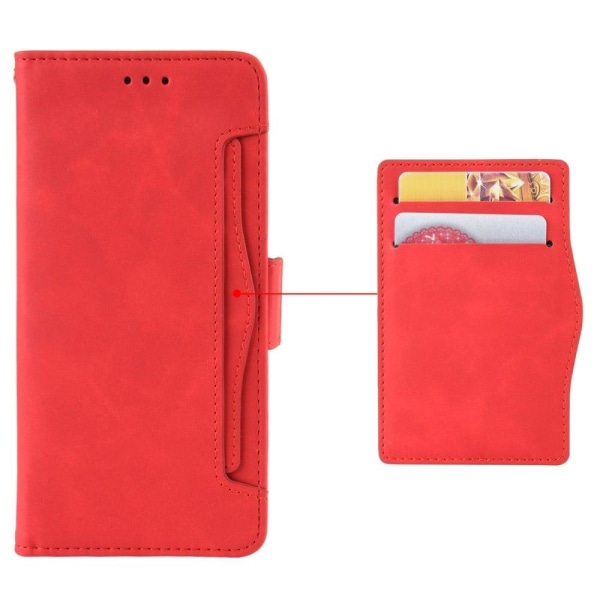 Stilfuldt Læder Etui med Pung til Google Pixel 7 - Rød Red