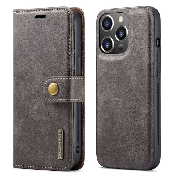 DG.Ming 2-i-1 iPhone 14 Pro fodral - Silver/Grå Silvergrå