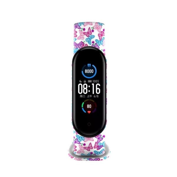 Xiaomi Mi Band 5 viileä kuviokellonauha - Perhonen Multicolor