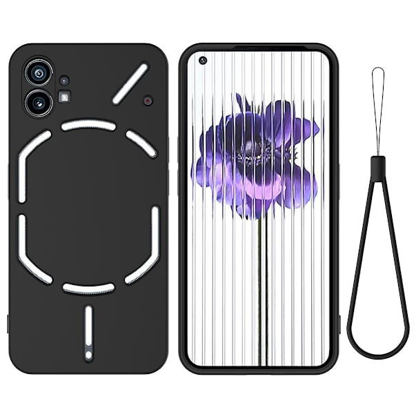 Matte Liquid silikone cover til Nothing Phone (1) - Sort Black
