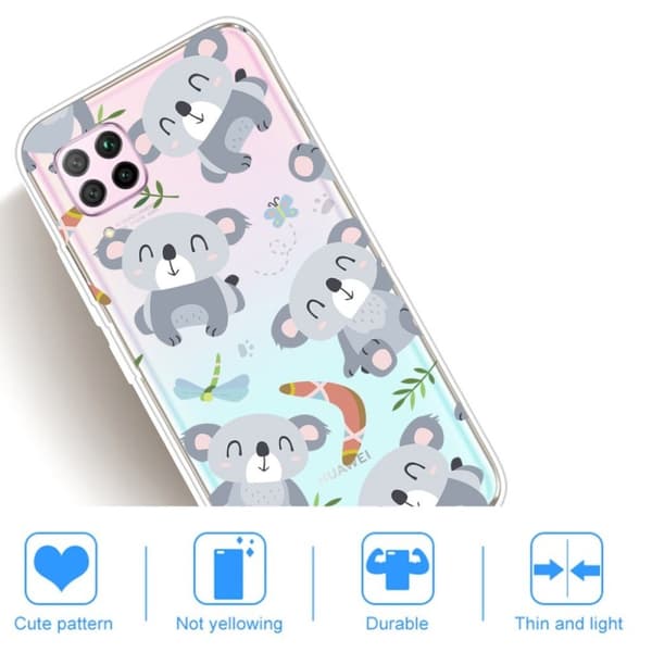 Deco Huawei P40 Lite / Nova 6 SE deksel - Koala Silver grey