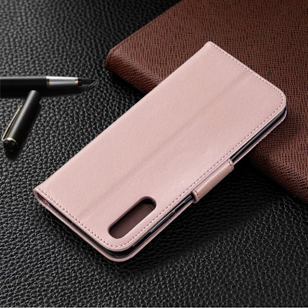 Butterfly läder Samsung Galaxy A70 fodral - Rosa Rosa