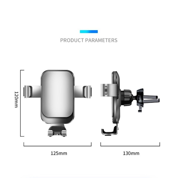 R7 Universal stability car mount holder - Sølv Silver grey