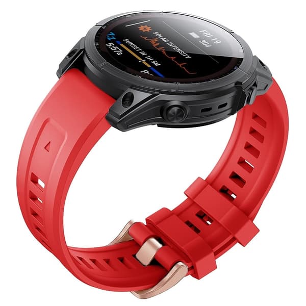 Klockarmband i silikon för Garmin Fenix 7S - Röd Röd