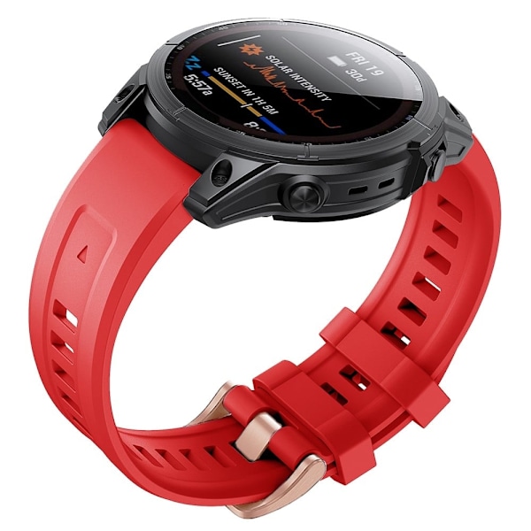 Urrem i silikone til Garmin Fenix 7S - Rød Red