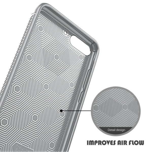 IVSO Gentry Series Huawei Honor 10 mobiletui med læderbetrukket silikone og plastik - Grå Silver grey