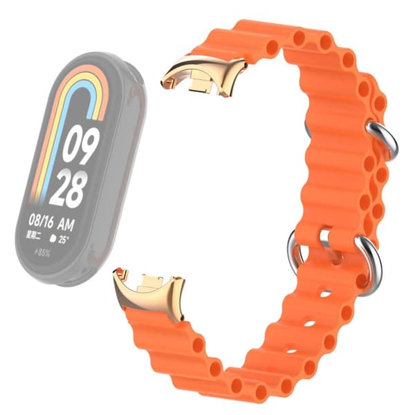 Xiaomi Smart Band 8 silikonrem med kontakt - Orange Orange