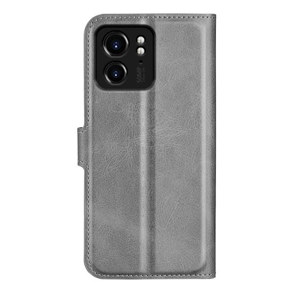 Læderetui med Pung til Motorola Edge 40 - Grå Silver grey