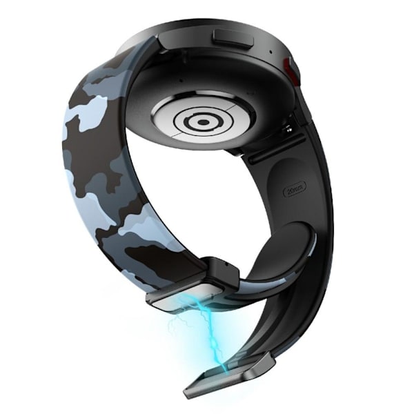 Samsung Galaxy Watch 5 (44mm) / (40mm) / 4 (44mm) / (40mm) mönstrat klockarmband i silikon - Svart / Grå Kamouflage Silvergrå