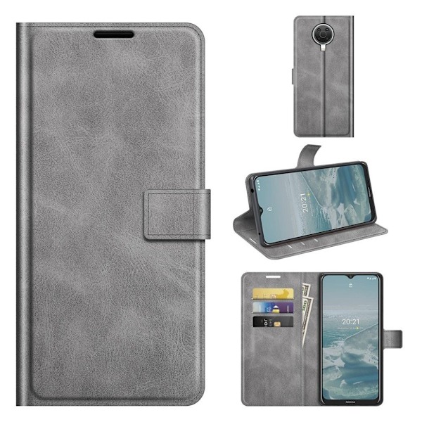 Wallet-style Læder Etui til Nokia G20 - Grå Silver grey