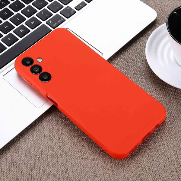 Matt flytende silikondeksel for Samsung Galaxy A14 - Rød Red