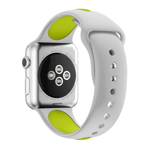 Apple Watch 38mm Tvåfärgat flexibelt klockband - Vit grön Grön