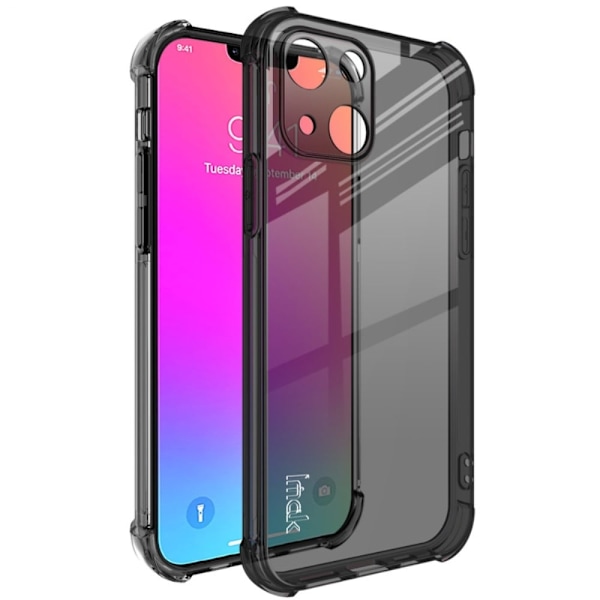 IMAK Airbag cover til iPhone 13 Mini - Gennemsigtig Sort Transparent