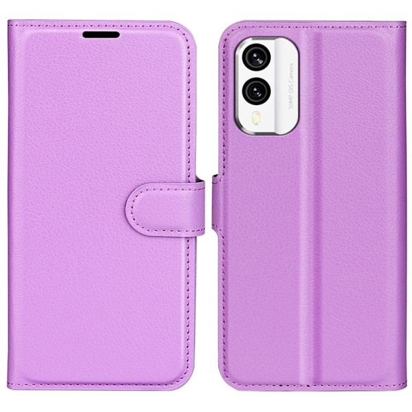 Klassisk Nokia X30 Flip Etui - Lilla Purple
