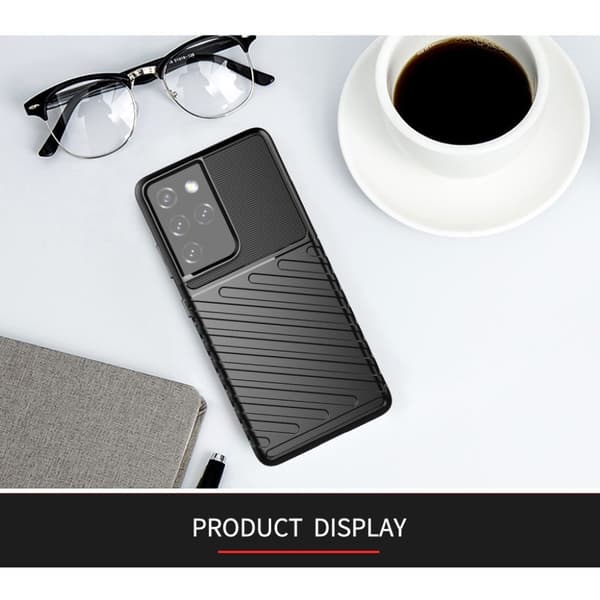 Thunder Samsung Galaxy S21 Ultra Etui - Svart Black