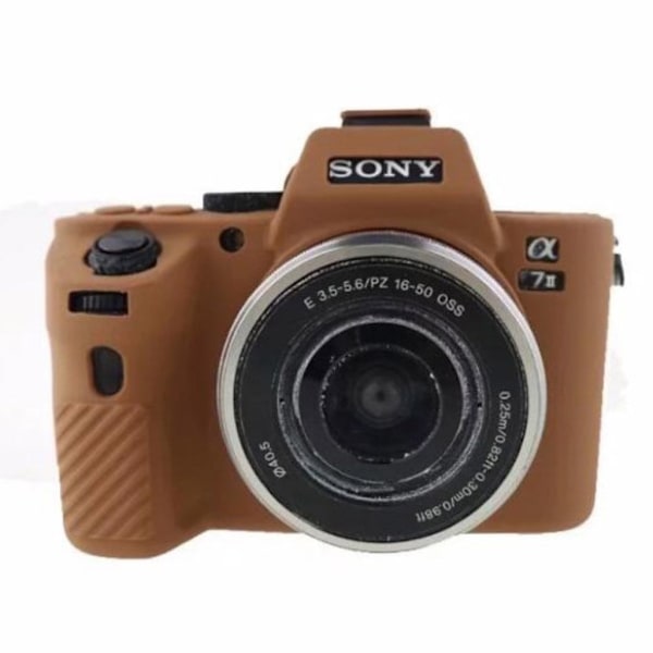 Sony Alpha A7 II - A72 - A7R2 - A7S2 kameraskydd för kamerahus silikon skyddande mjuk elastisk - Brun Brun