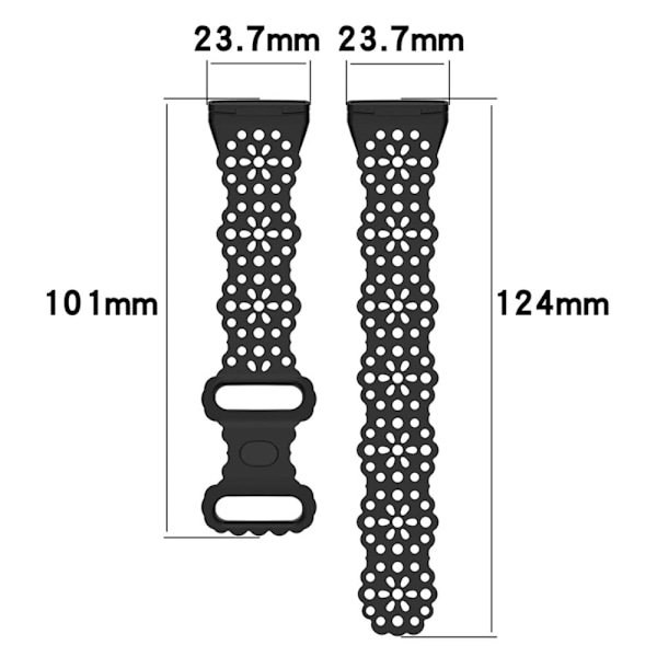 Fitbit Versa 4 / Sense 2 / Versa 3 / Sense klockarmband i blommig stil med spets - Stålblå Blå