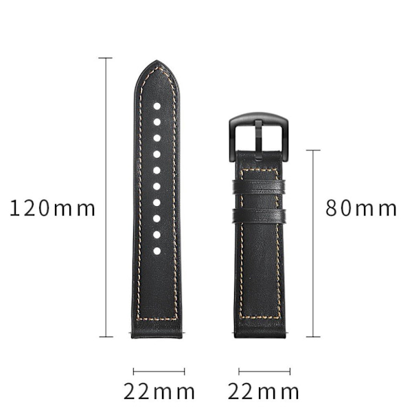 Samsung Galaxy Watch (46mm) læder Læder Urrem - Sort Black