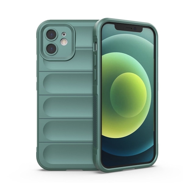 iPhone 12 6,1 tommer Drop Protection Rugged Back Shell Flexible Phone Protector Case - Grøn Green