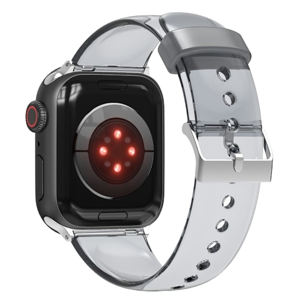 Apple Watch (41mm) läpinäkyvä TPU-kellohihna - Läpinäkyvä Harmaa Silver grey