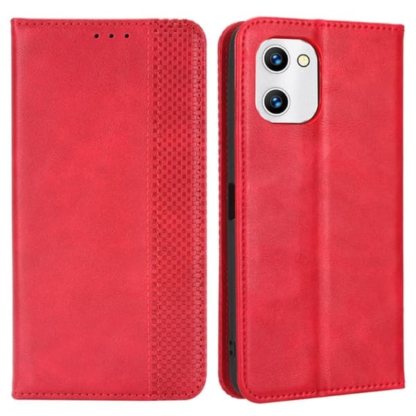 Bofink Vintage Umidigi C1 Nahkakotelo - Punainen Red