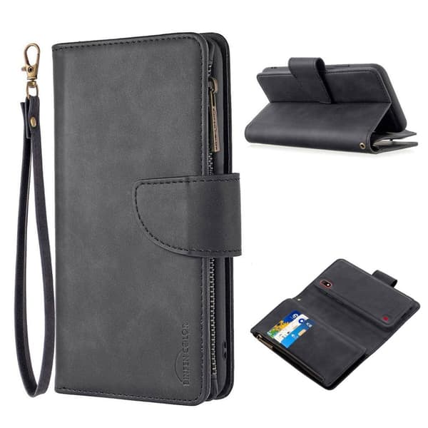 Premium Wallet Samsung Galaxy M10 / Samsung Galaxy A10 etui i Svart Black