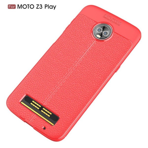 Motorola Moto Z3 Play mobiletui i blødt plastik og silikone med Red