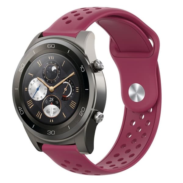 22mm Huawei Watch 2 Pro silikone Urrem - Vinrød Red